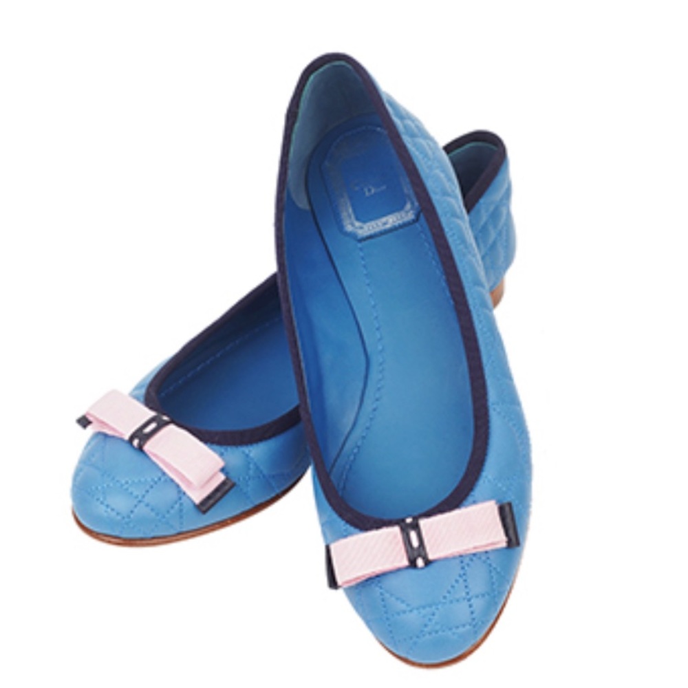 Christian Dior quilted bow flats